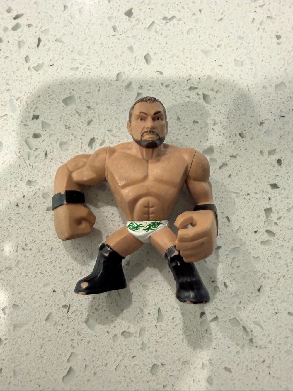WWE Muscled Action Figure with Black Boots and White Trunks